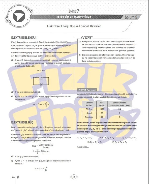 tyt-fizik-elektriksel-enerji-ve-güç-lamba-parlaklığı-konu-anlatımı