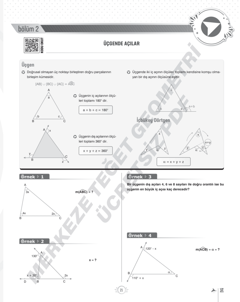 Üçgenler üçgende açılar konu anlatımı