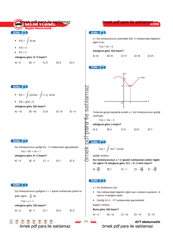 ayt-matematik-integral-integral-alma-kuralları-3-konu-anlatimi