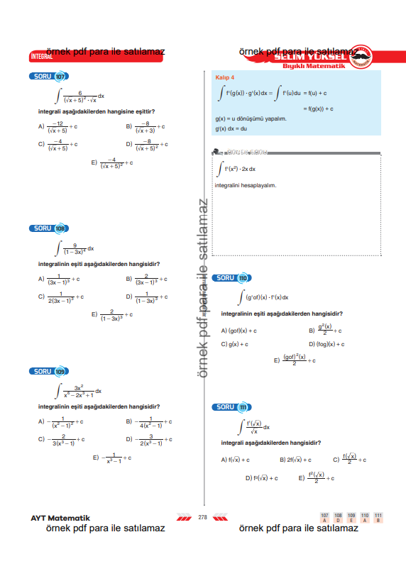 ayt-matematik-integral-integral-değişken-değiştirme-3-konu-anlatimi