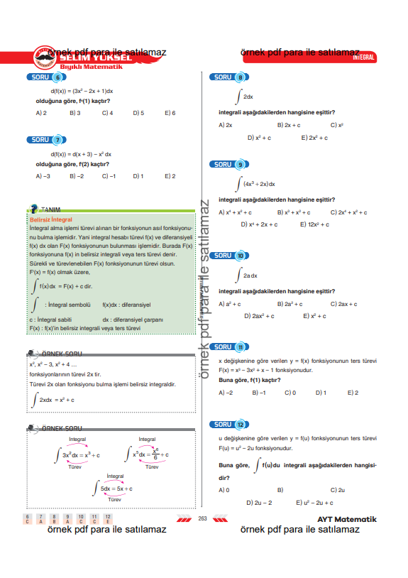 ayt-matematik-integral-türev-integral-arası-ilişki-1-konu-anlatimi