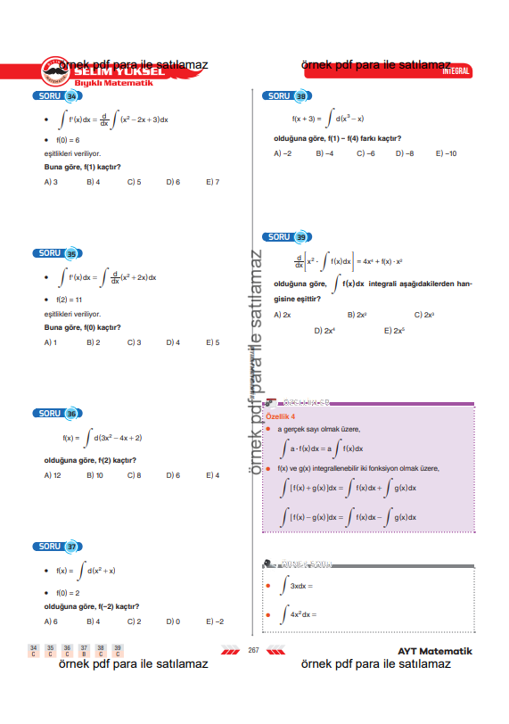 ayt-matematik-integral-türev-integral-arası-ilişki-3-konu-anlatimi