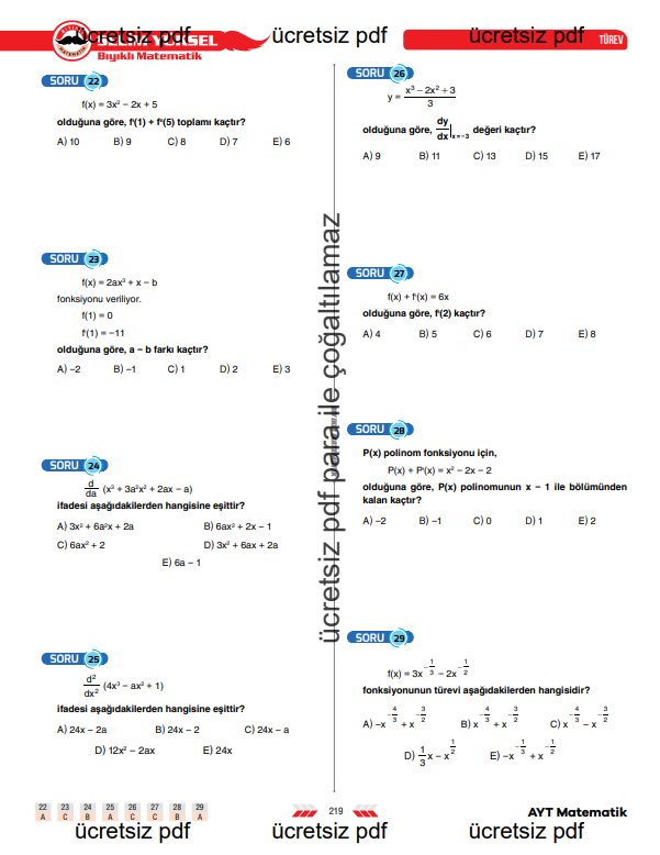 ayt-matematik-türev-türev-alma-kuralları-2-konu-anlatimi