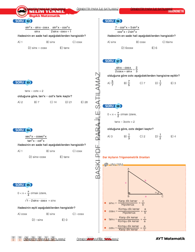 ayt-matematik-trigonometri-dar-açıların-trigonometrik-oranları-1-konu-anlatimi