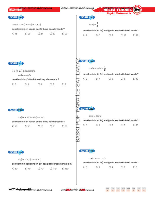 ayt-matematik-trigonometri-trigonometrik-denklemler-2-konu-anlatimi