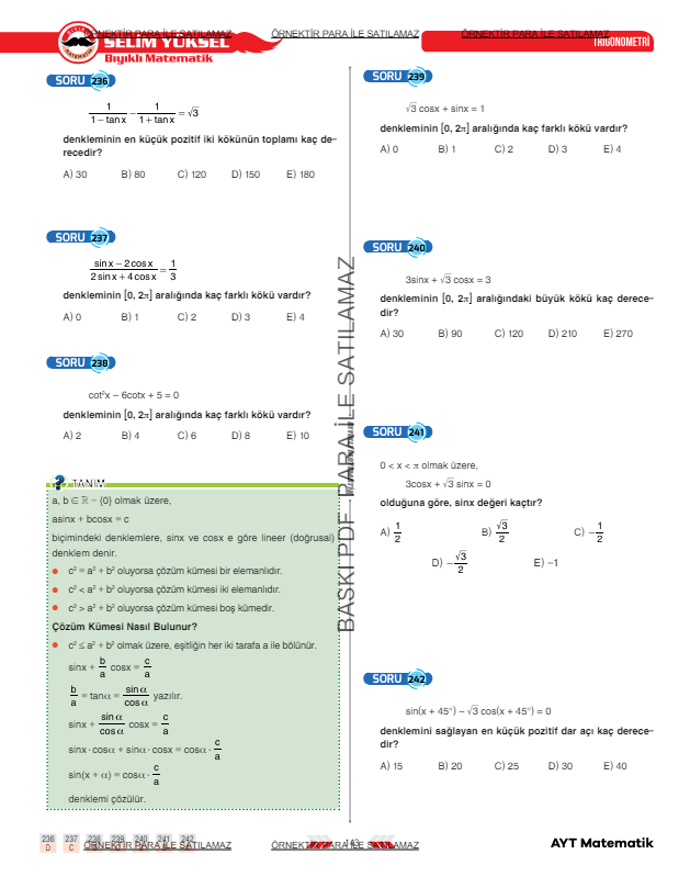 ayt-matematik-trigonometri-trigonometrik-denklemler-3-konu-anlatimi