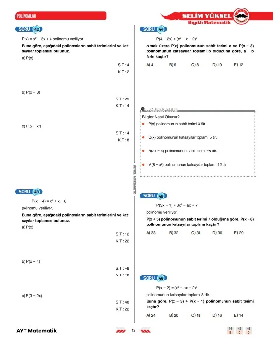 polinomlar-soru-çözümü