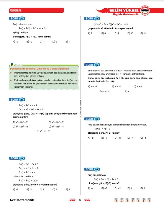 polinomlar-soru-çözümü