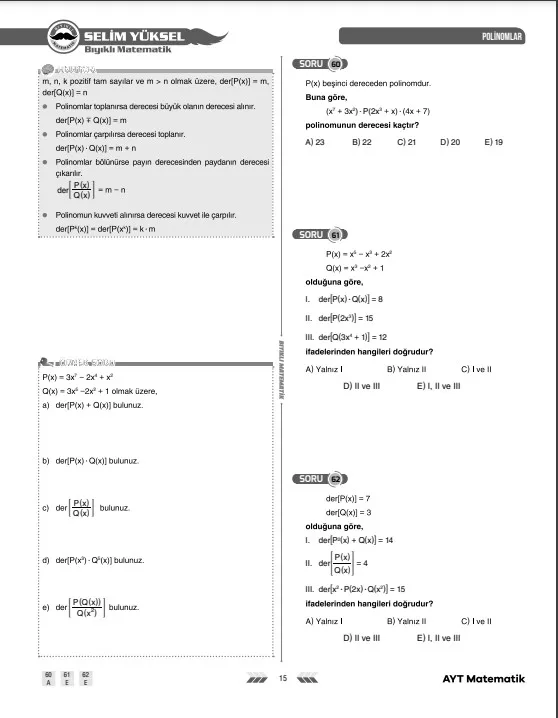 polinomlar-soru-çözümü