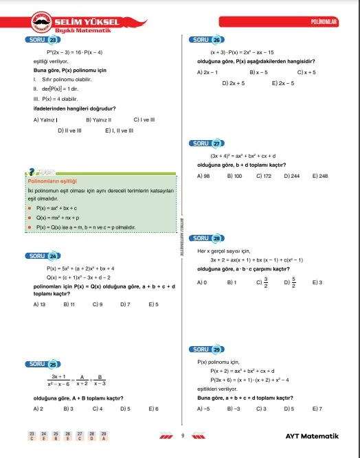 polinomlar-soru-çözümü
